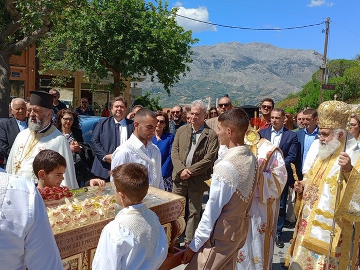 Ο Αλ. Καλοκαιρινός στον εορτασμό του της επετείου Ανακομιδής των Ιερών Λειψάνων του Αγίου Μύρωνος